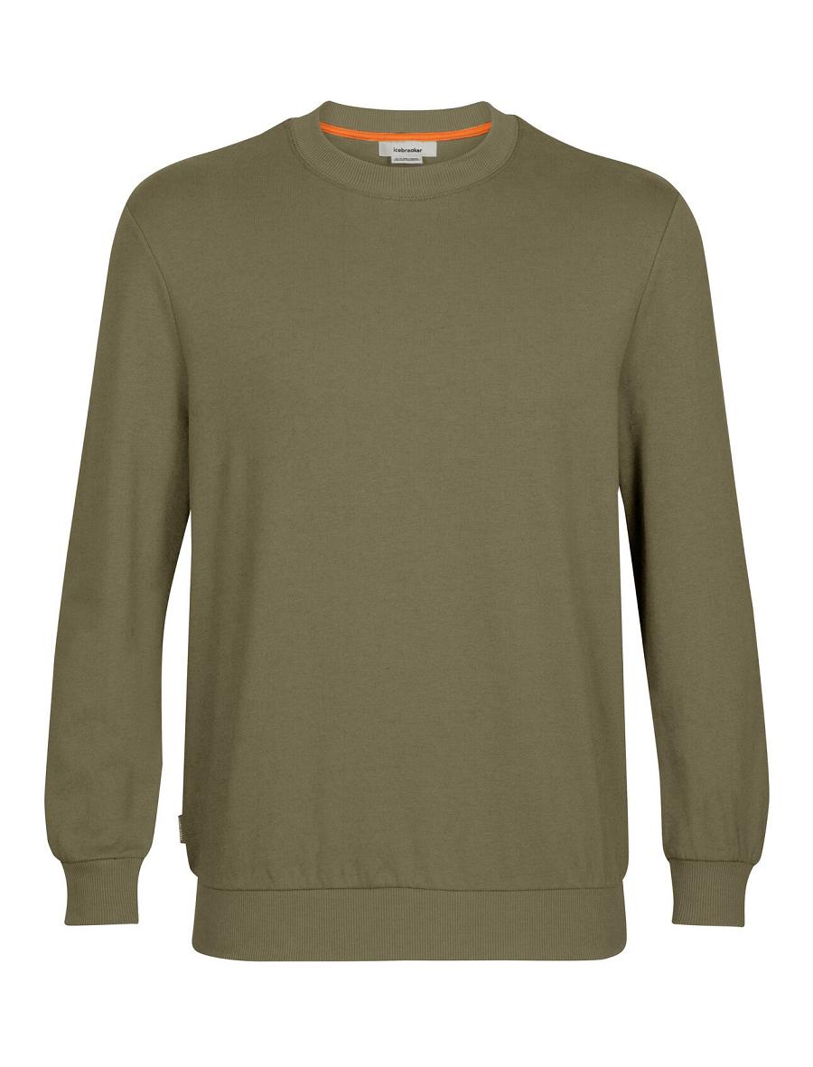 Men's Icebreaker Merino Central II Long Sleeve Sweatshirt Hoodie Loden | CA 1671OKIR